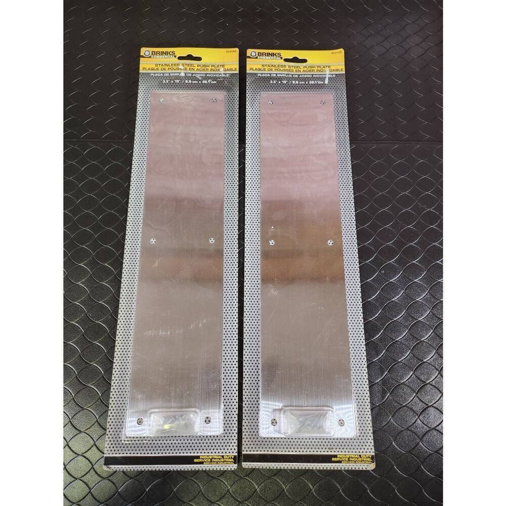 2-Brinks Commercial Stainless Steel Push Plate #B5